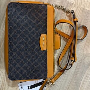 Nine West Black and Orange Patterned Crossbody Bag